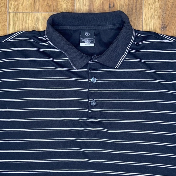 Black with white stripes Nike golf polo - Picture 4 of 8